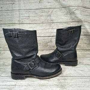 Frye Veronica Short Leather Buckle Boots Women Size 8